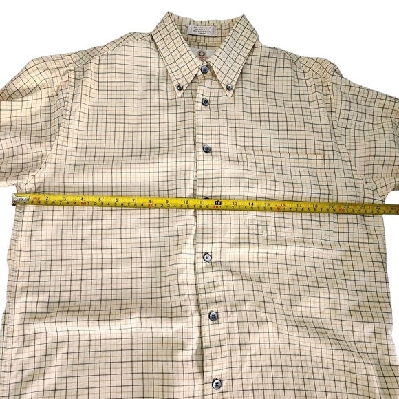 VIYELLA Beige Plaid Button Down Shirt Wool Cotton Blend classic fit m - Picture 8 of 10
